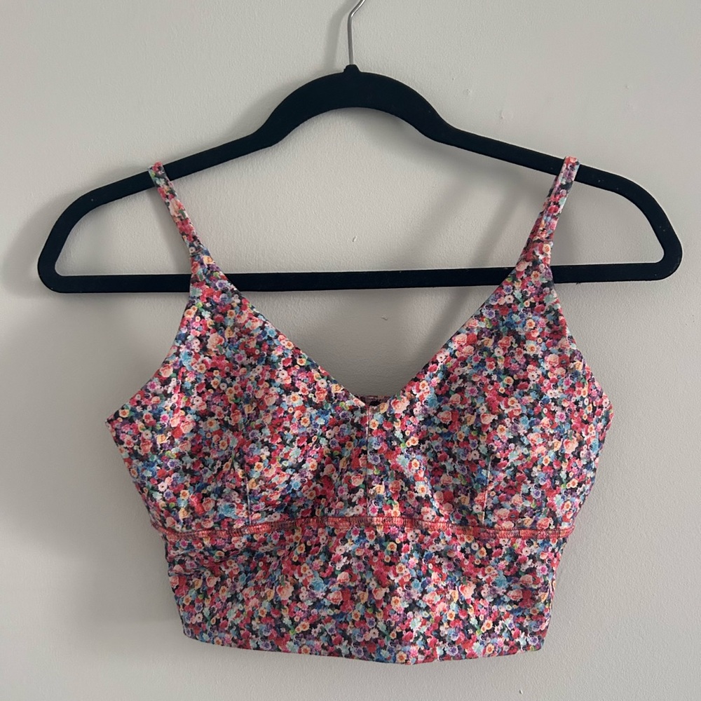 Lululemon Solo Longline Bra Floral Size 8 - Picture 2 of 6